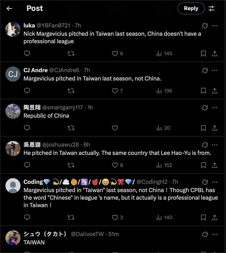 棒球/前洋投哈瑪星轉戰老虎 記者稱打過「中國職棒」!網友更正:是台灣