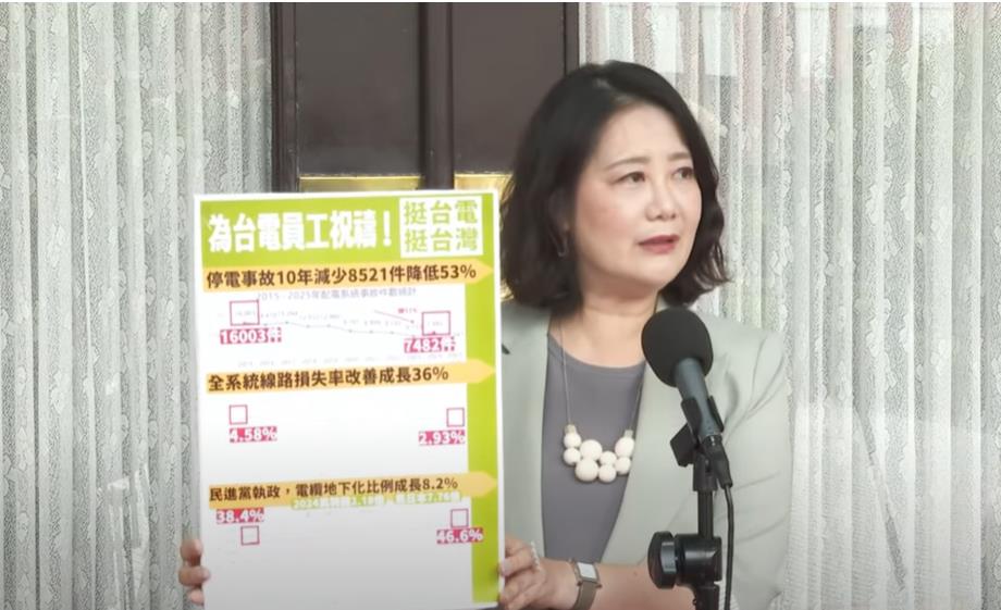 快新聞/只有民進黨能做到!執政期間停電次數銳減 吳思瑤曬台電成績單