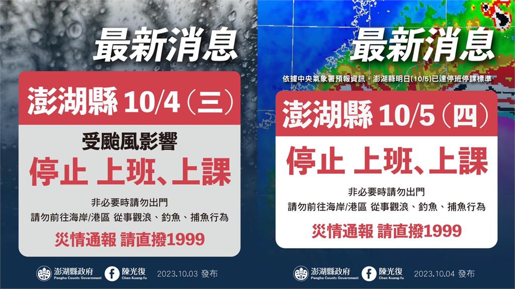 澎湖爽放2天颱風假！小犬慢慢走再掀13級風「有望連放7天」寫紀錄