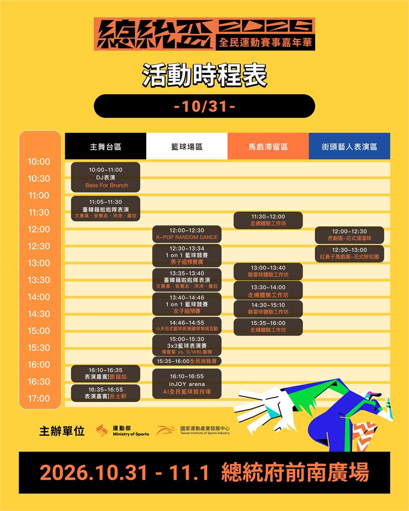 運發中心打造總統盃全民運動賽事嘉年華 結合運動娛樂音樂與親子體驗邀全民共襄盛舉