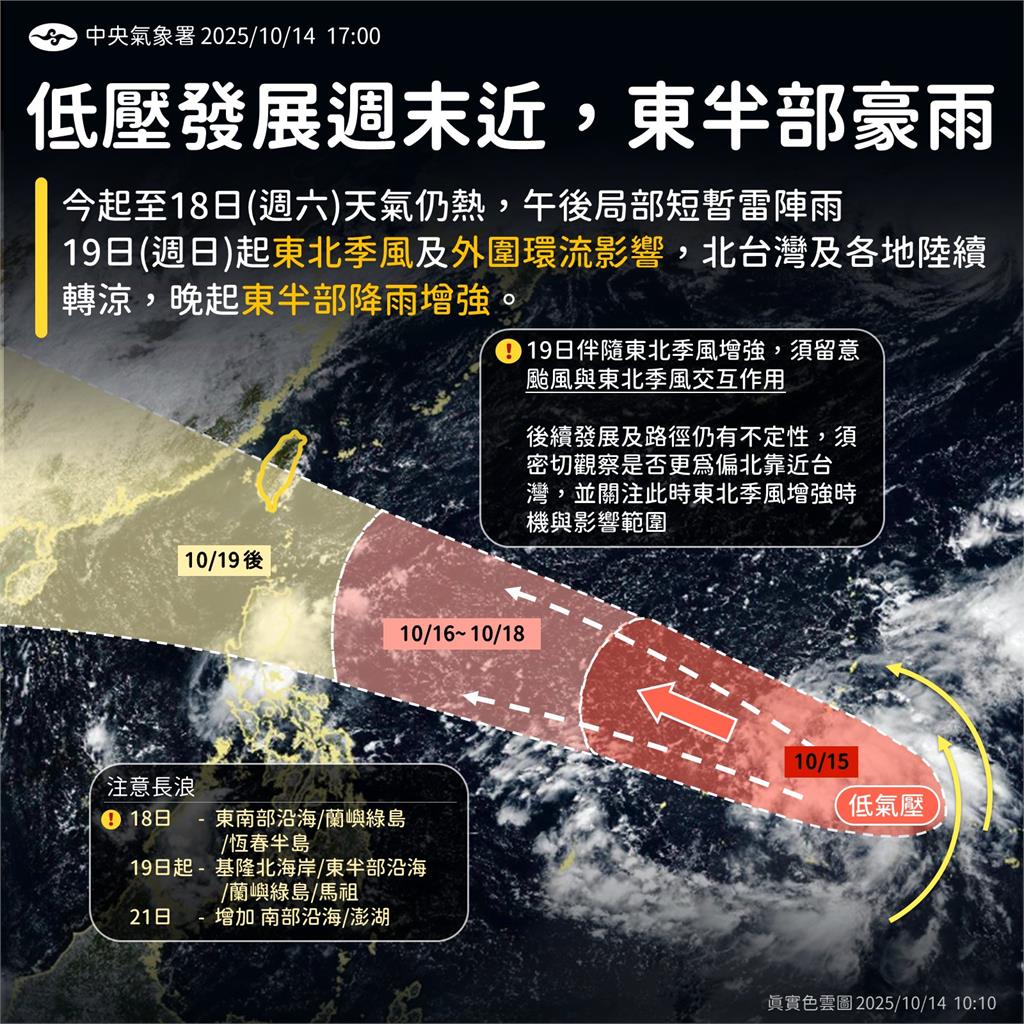 准颱風「風神」不登陸也可怕!東北季風來襲「北東恐有大量降雨」猛炸4天