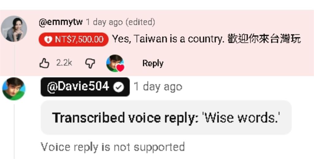 千萬網紅「丟234萬業配報酬」仍堅稱:台灣是國家!她嘆:不像一些台灣藝人…