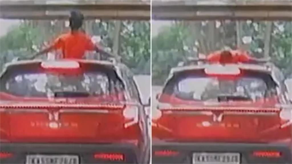 驚悚畫面！男童頭探出汽車天窗看風景　下1秒閃避不及「撞上限高架」