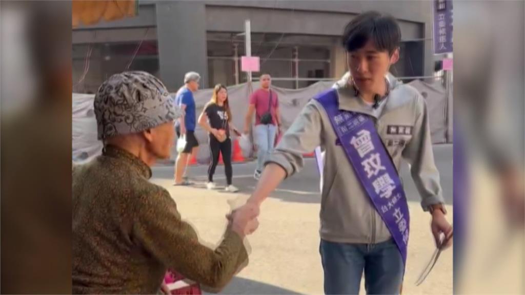 輔選曾玟學陪同掃街拜票 林佳龍大讚年輕有理想