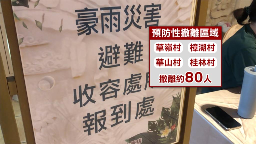 雲林古坑12條溪流達土石流黃色警戒　80人預防性撤離安置