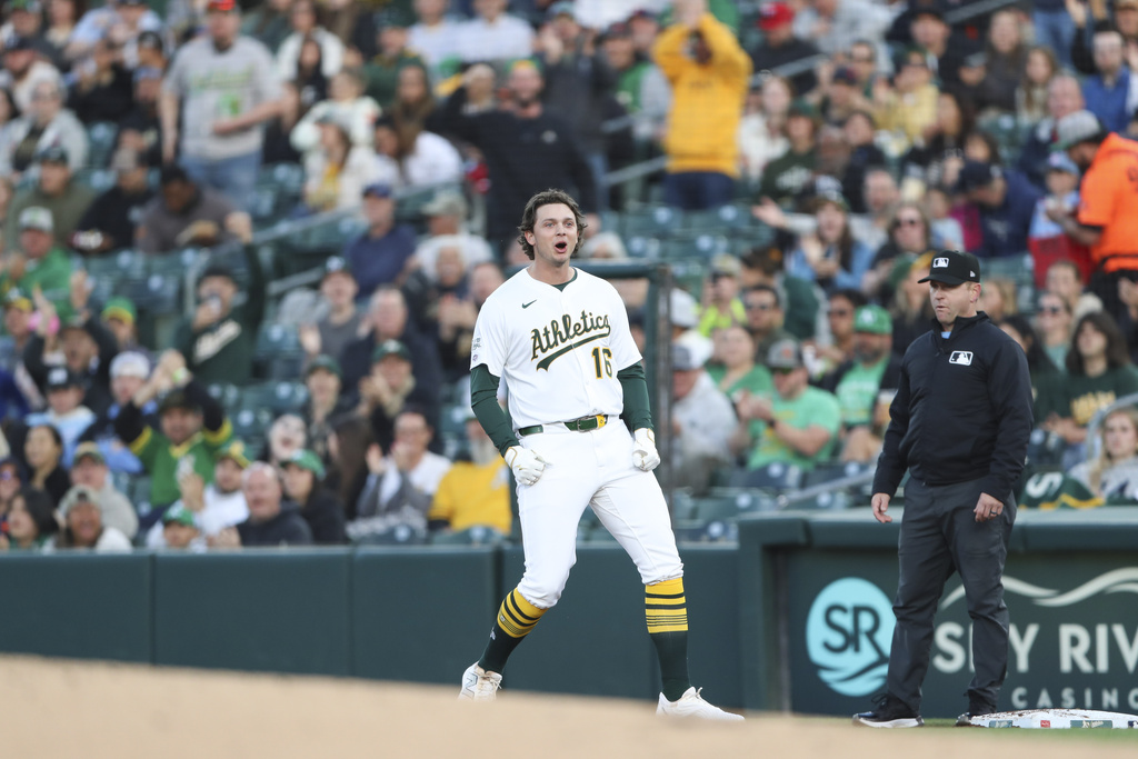 MLB(影)/運動家農場大物大聯盟首安出爐 還有1打點幫助球隊獲勝