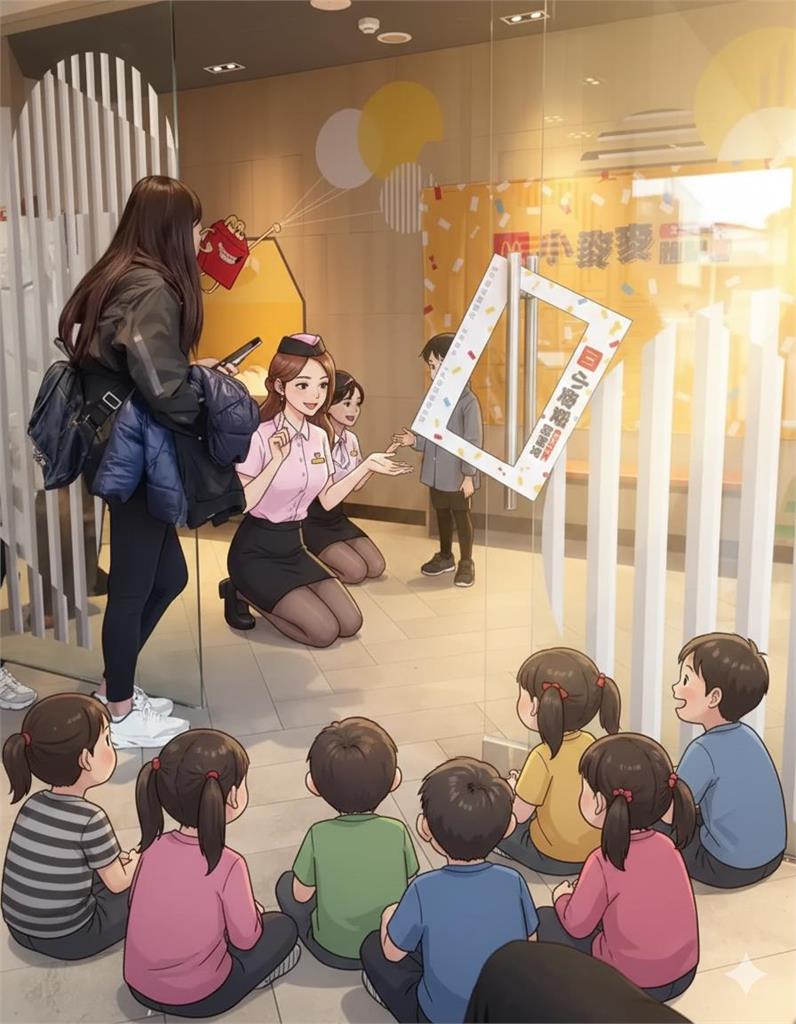 台灣「麥當勞女店員」太漂亮！香港人見「小姐姐跪地服務」傻了：有仙氣