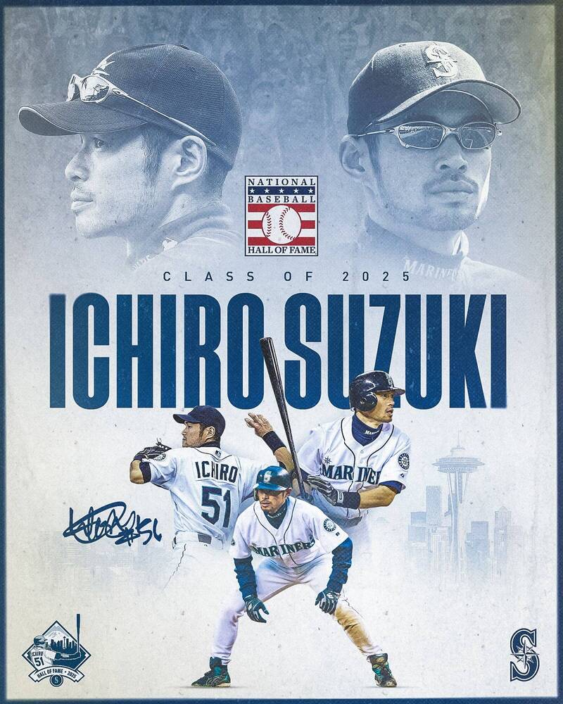 MLB(影)/只差一票全票入選!鈴木一朗99.7%得票率進名人堂寫日本紀錄