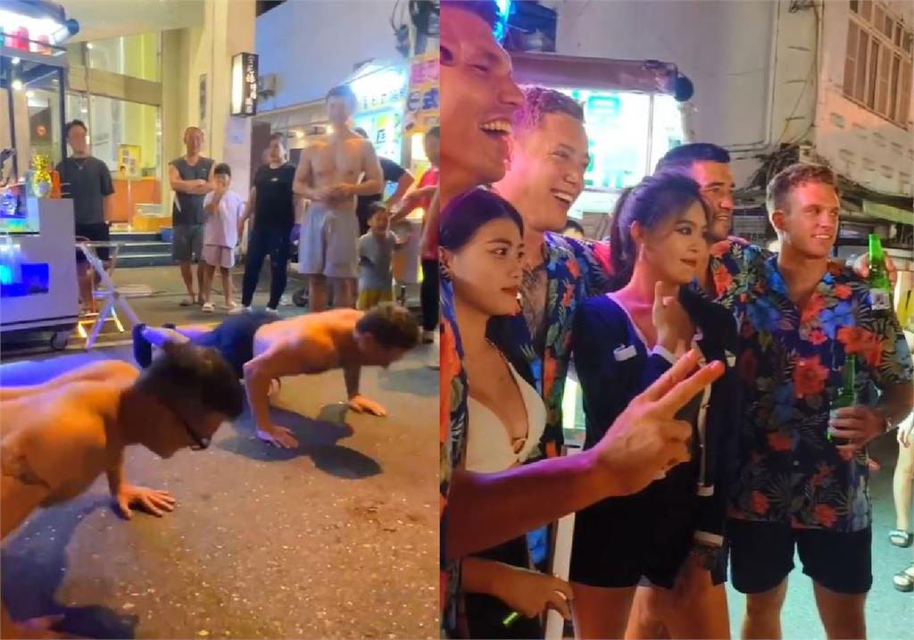 快新聞/現身墾丁大街!澳洲消防猛男「大玩伏地挺身」 比基尼辣妹嗨翻