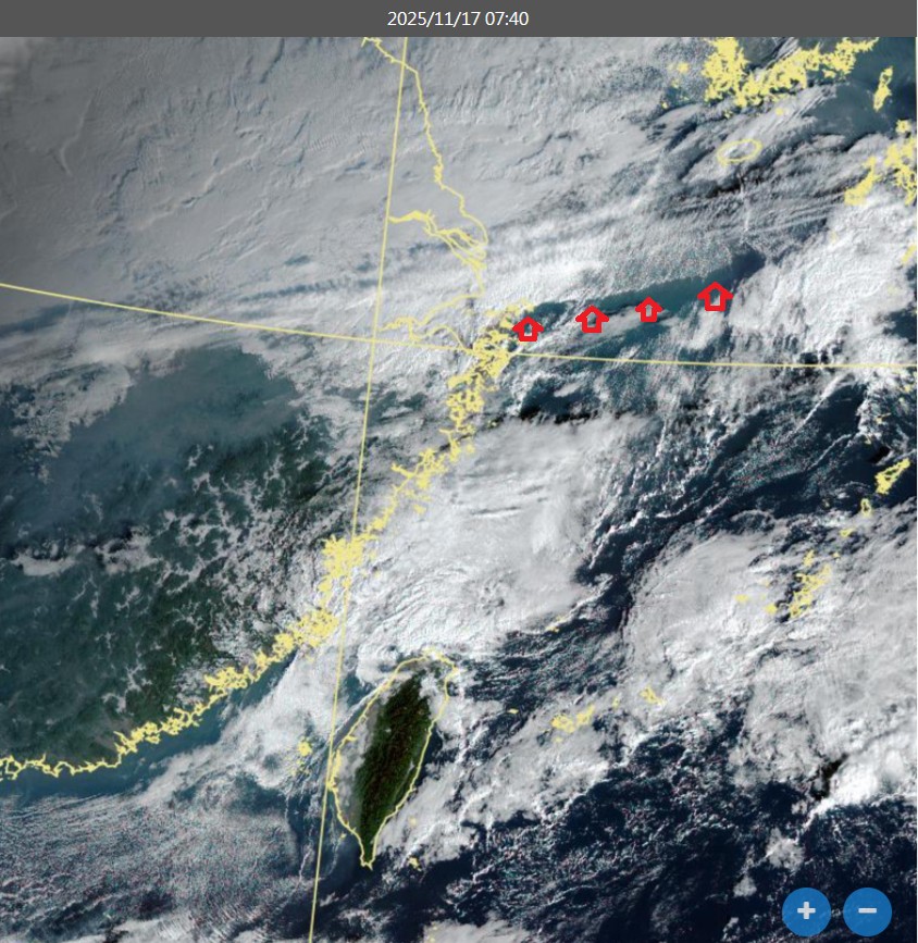 東北季風增強「快變冷」了 鄭明典貼特殊「雲街圖」:強冷空氣南下中