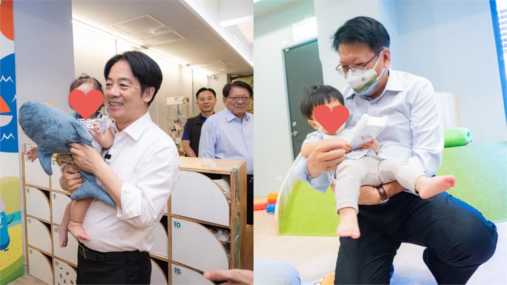 中分頭「寵孫阿北」竟是賴清德！小寶寶「狂討抱抱」潘孟安認了：有點吃醋