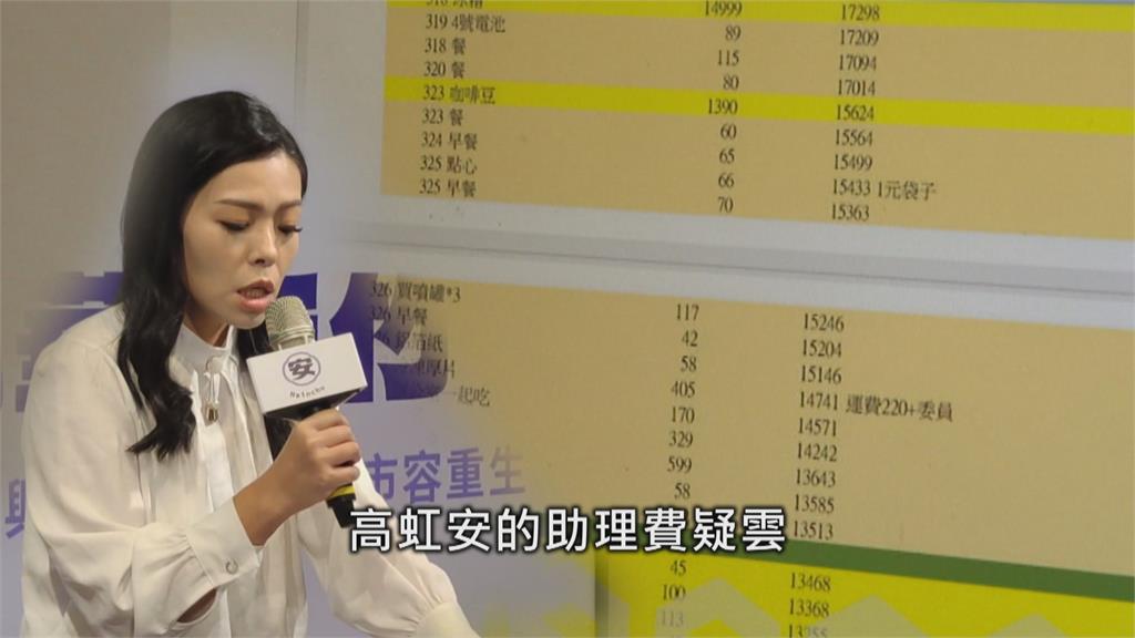 高虹安辦公室帳目曝光 立委驚呼不可思議