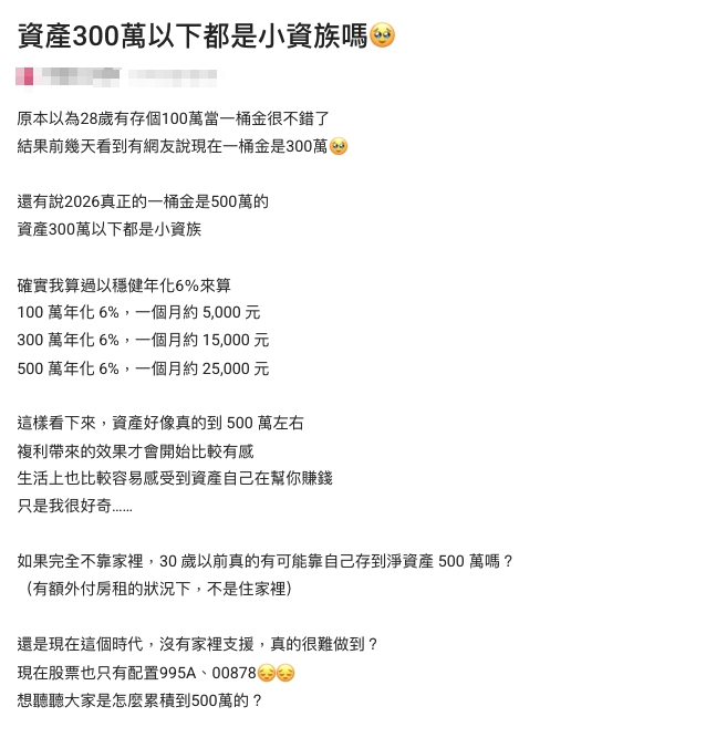 當今「第一桶金變500萬」30歲難達標？過來人搖頭傳授「錢滾錢妙招」