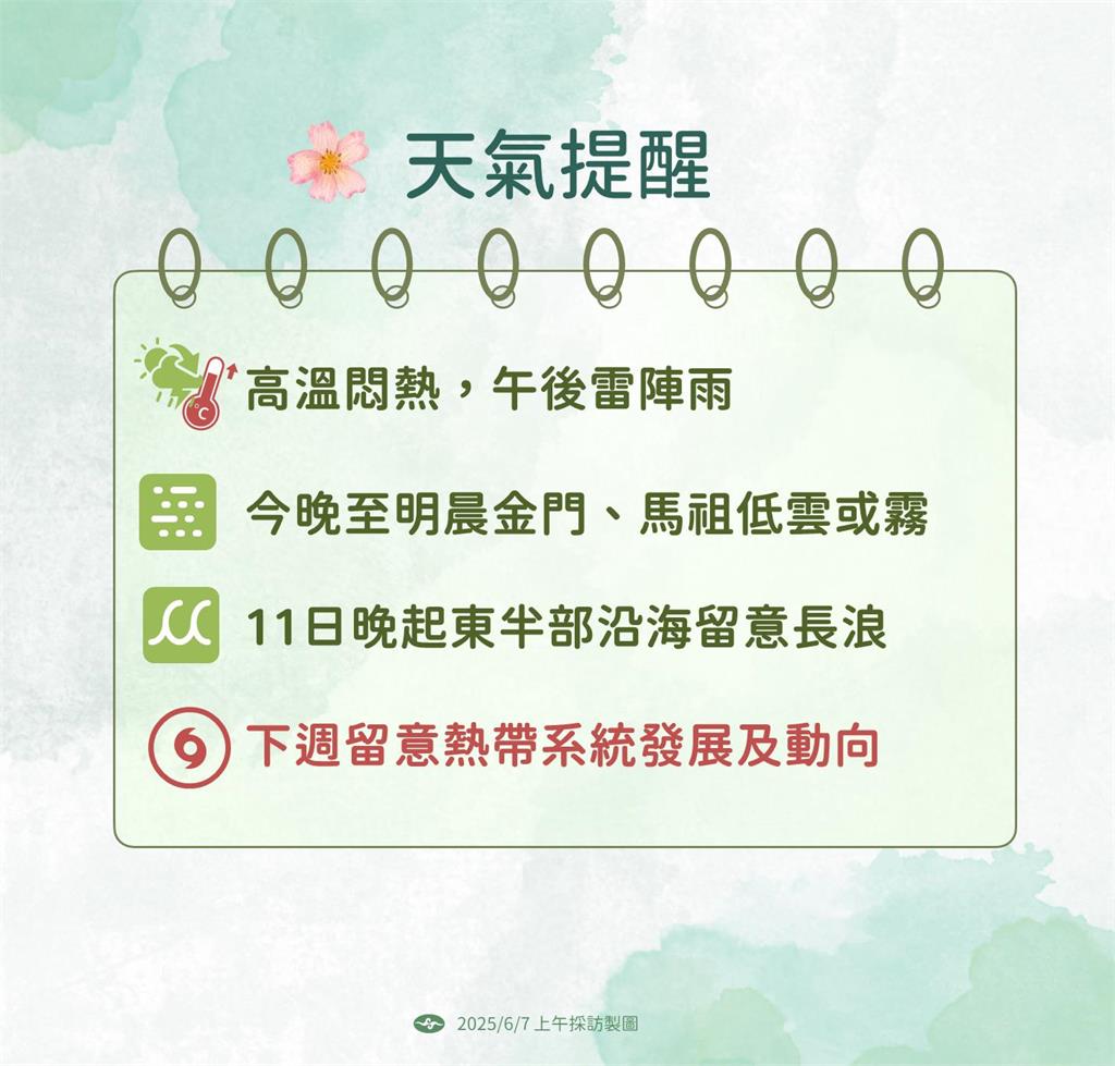 快新聞/雷聲作響!「這3縣市」午後發生大雷雨 10縣市大雨特報
