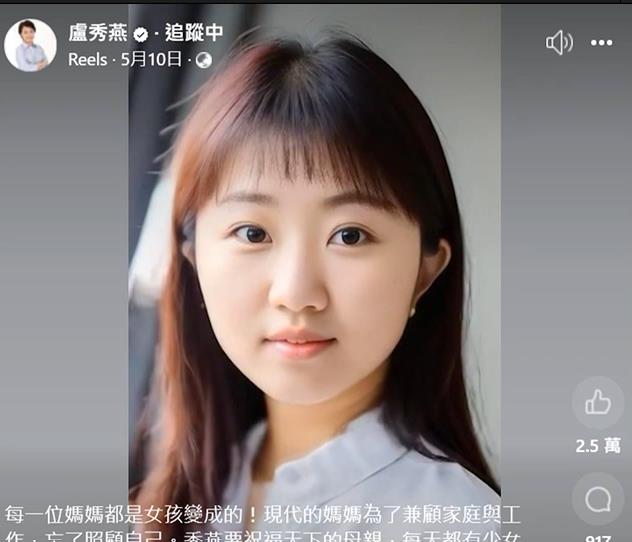 「媽媽貼圖」博好感? 外傳盧秀燕將參選國民黨主席