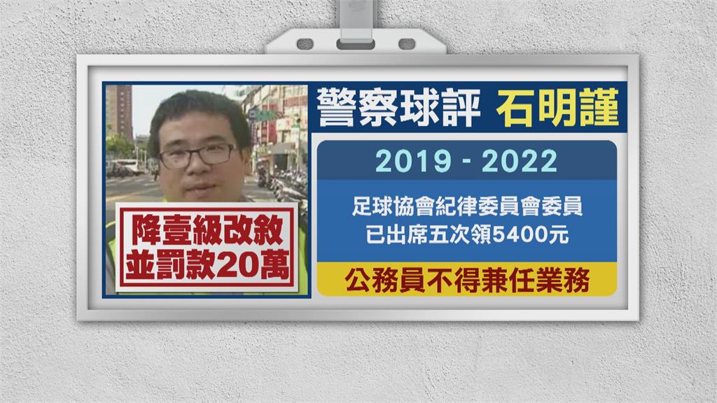 交警當球評「違法兼職」遭懲戒 石明謹喊不合理