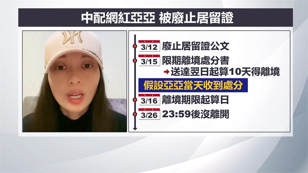 屢發表統戰言論居留證遭取消 中配亞亞最快下週三前得離境