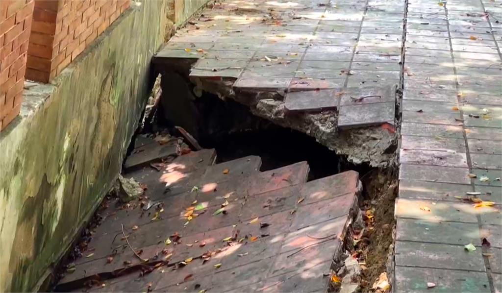 西南氣流豪雨衝擊！　台南國定古蹟台灣府城南門段「城垣塌陷」
