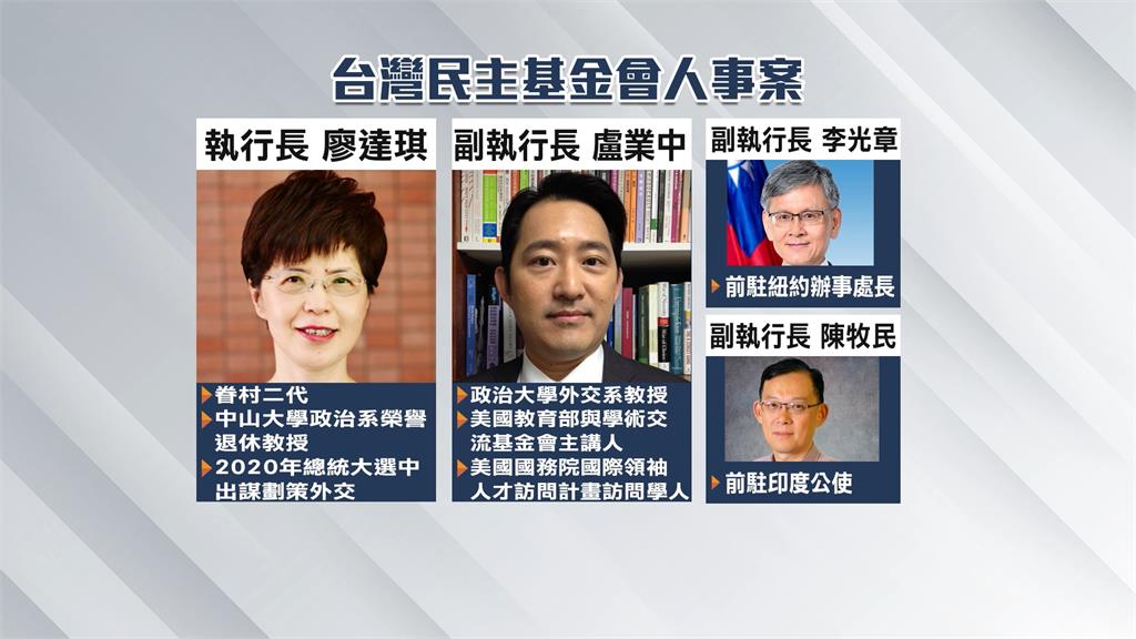 民主基金會執行長廖達琪出任　盧業中任副執行長
