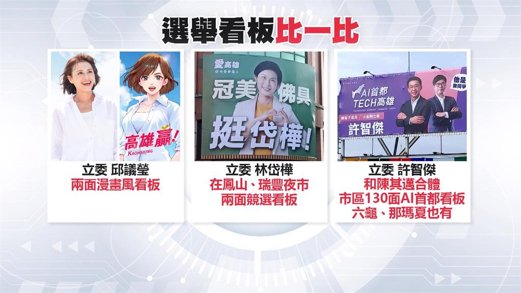 高雄市長選戰!眾人勤於奔走基層 多處看板設立