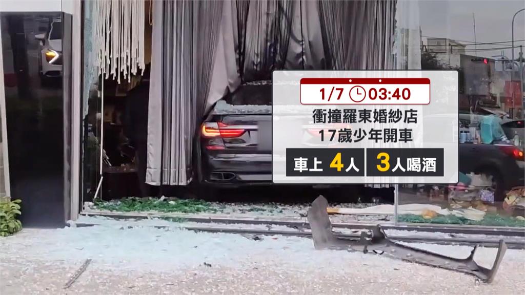 少年替朋友代駕撞進婚紗店 業者損失超過百萬