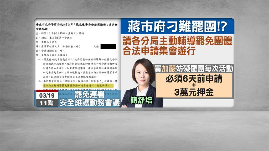 全台大罷免/阻擋罷團連署?傳蔣萬安「加嚴」集會遊行申請