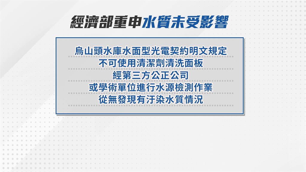 蘇一峰稱"水庫沒驗清潔劑" 經濟部闢謠:水質未受影響