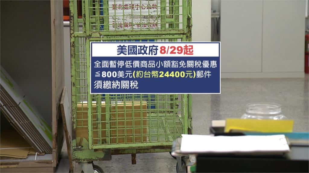 「小額包裹」免關稅喊卡 郵局停止「5規格」寄美國