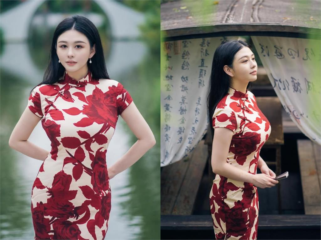 邱淑貞24歲愛女萬聖節化身「白娘子」！貼身旗袍側身「炸出S曲線」