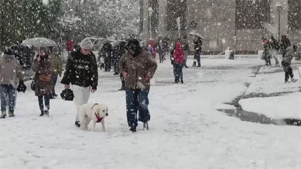 法國下雪了! 巴黎鐵塔、蒙馬特聖心堂湧賞雪人潮