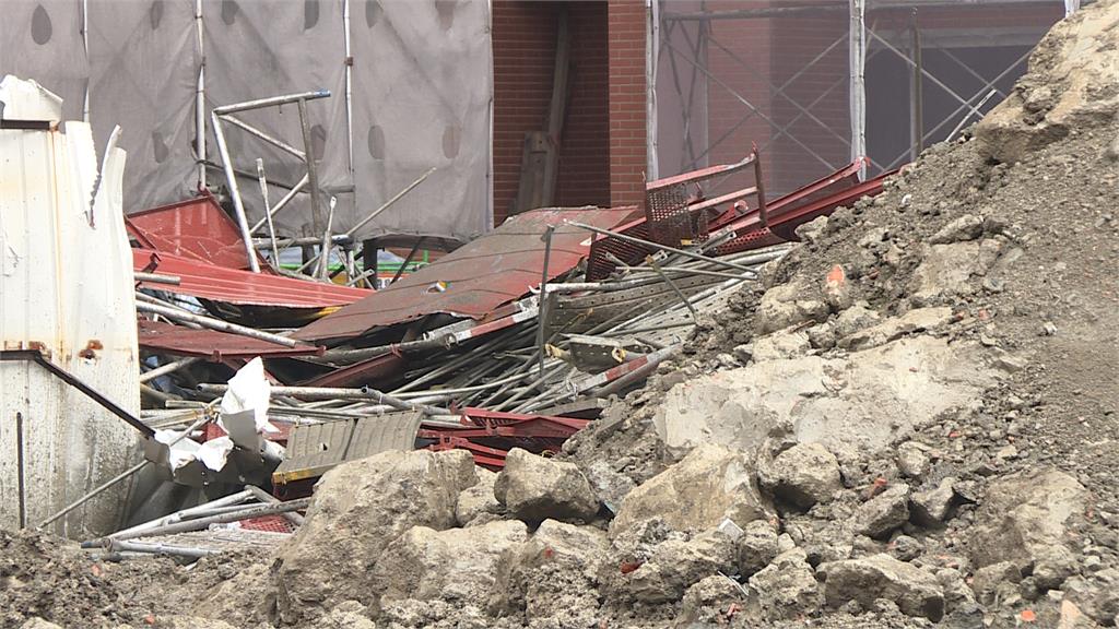 工安意外!新莊建築工地鷹架崩塌 1人17樓墜落﹑1人慘遭鷹架壓