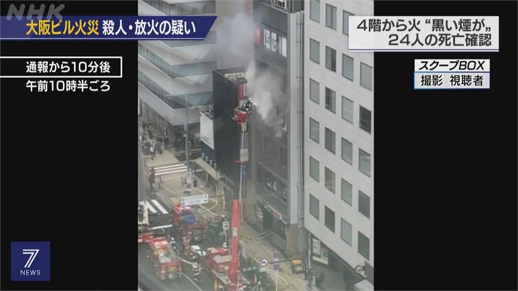 縱火？大阪火警24死　嫌犯4樓診所點「易燃液體」