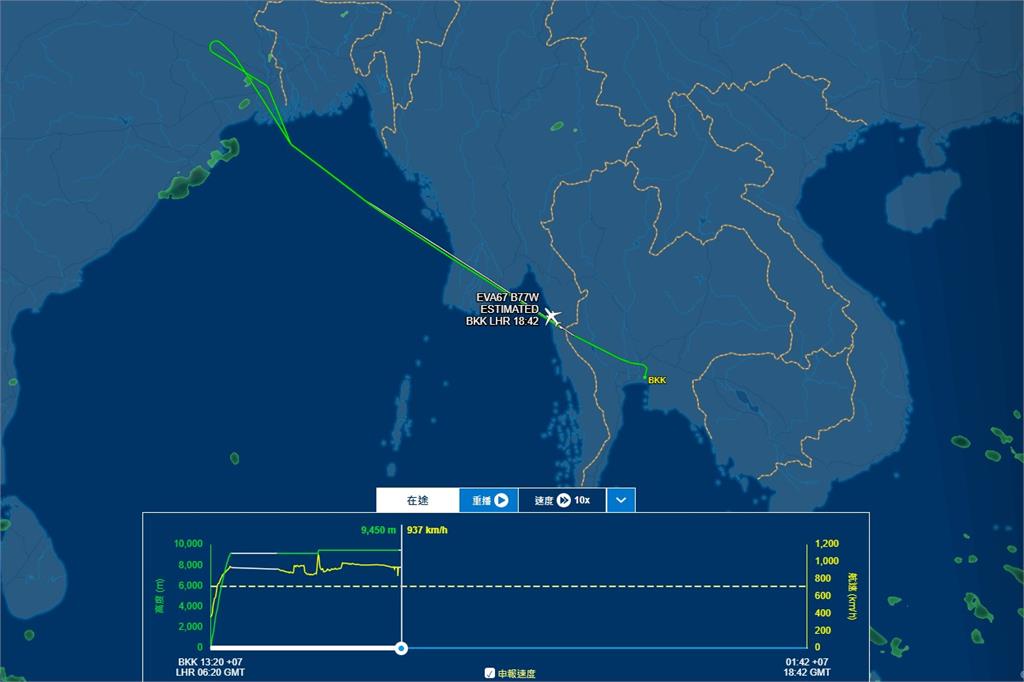 快新聞/旅客注意!長榮BR67航班「傳機上人員身體不適」 緊急折返曼谷降落