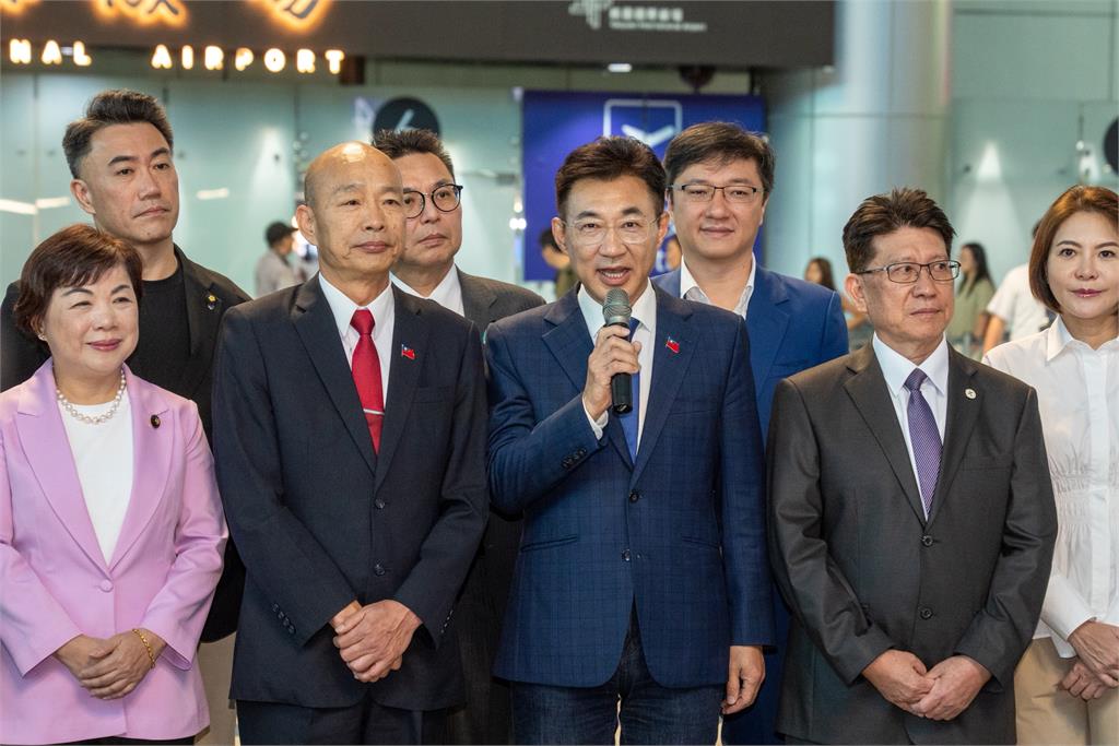 快新聞／率朝野立委赴美拚國會外交！韓國瑜揭四大目標　江啟臣親送神秘小禮