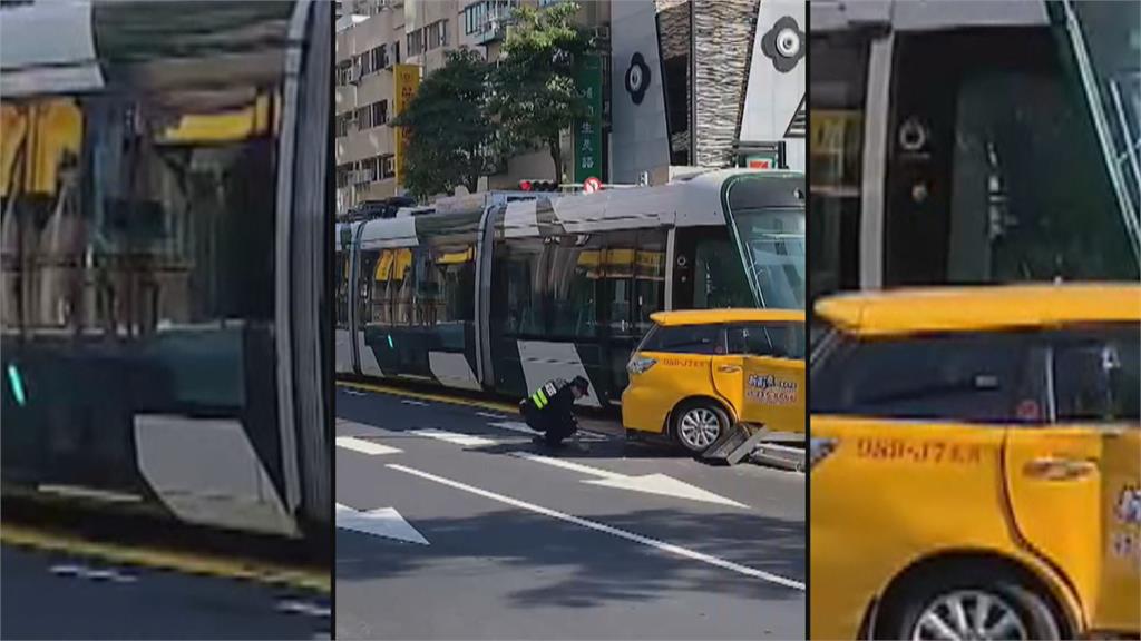 高雄輕軌又出事了! 小黃疑違規左轉「撞上列車」畫面曝