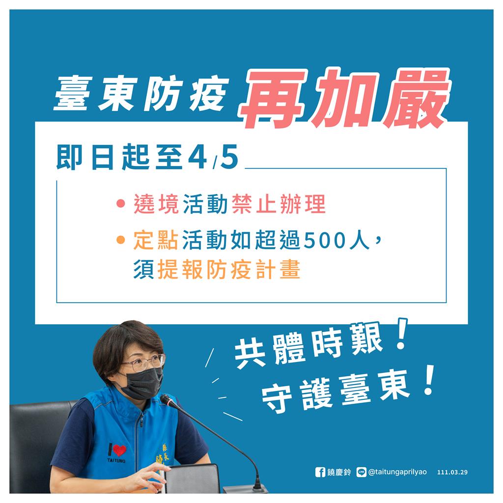 快新聞／台東宣布防疫措施加嚴　4/5前遶境活動停止辦理