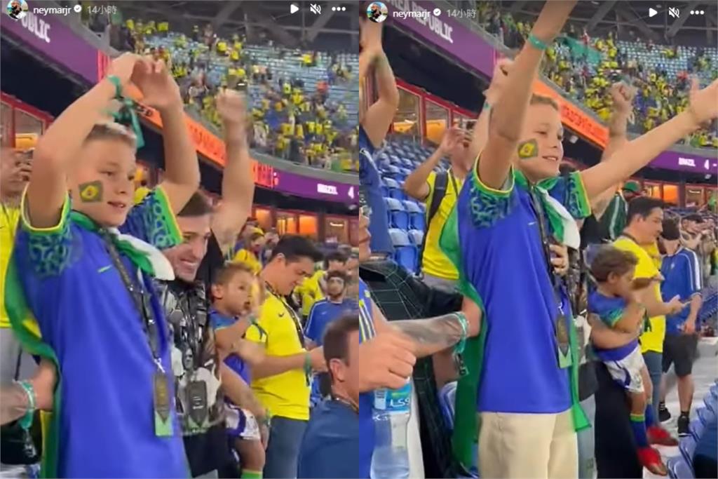 卡達世足／巴西王牌內馬爾突朝觀眾比心　對象是「他」…放閃畫面暖爆網！
