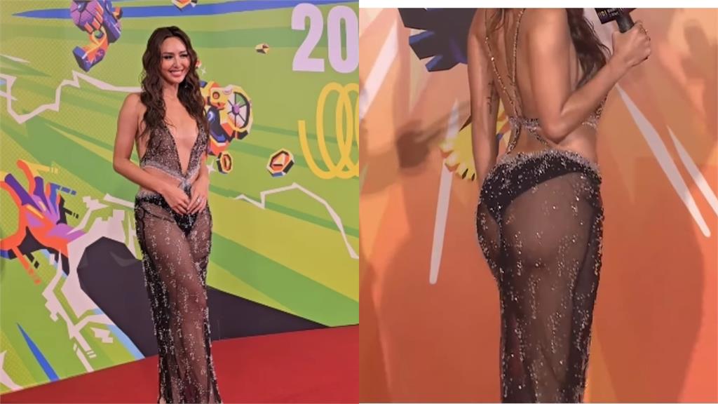 薔薔激辣戰袍「深V開到腰」登走鐘獎紅毯 「透明度99%」暗黑小褲褲現形!