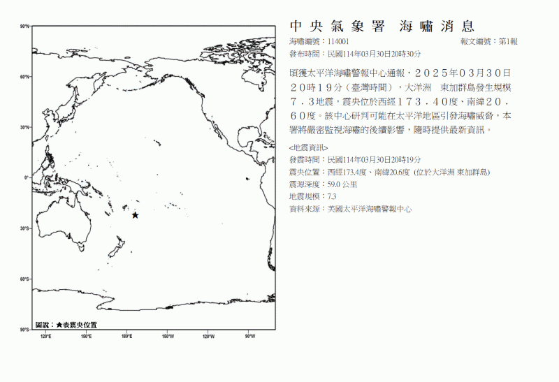 快新聞/海嘯警報!太平洋島國東加7.3強震 傷亡不明