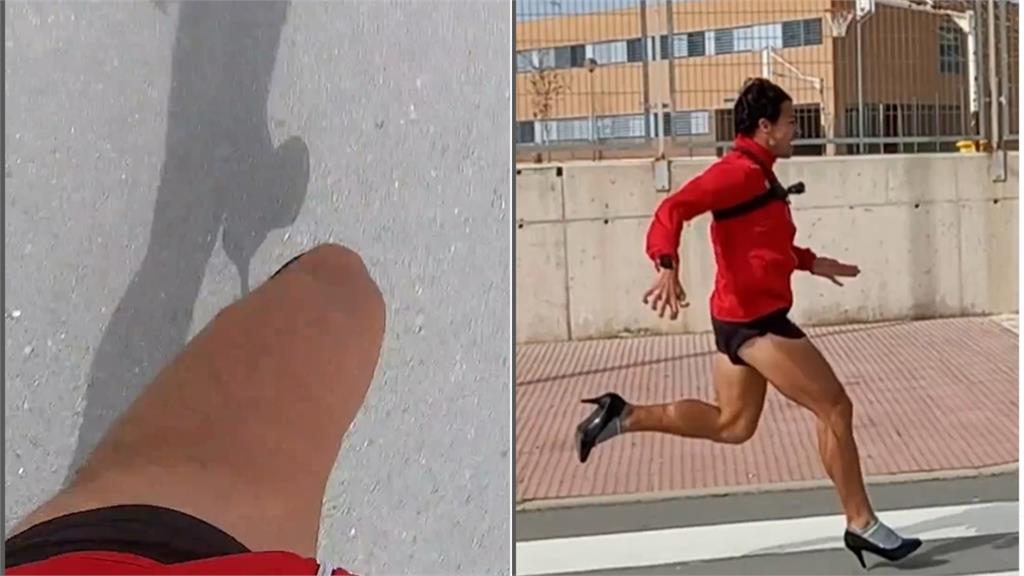 糖尿病男「穿高跟鞋跑百米」！僅花12.82秒破紀錄「超狂畫面」曝光