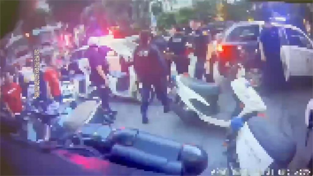 台北中山酒店爆衝突　男持球棒、斧頭叫囂！快打部隊將人壓制