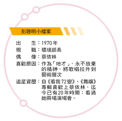 環境部長彭啓明愛蔡依林20年!靠努力成為「地才」:沒人鼓掌的路 也必須走完