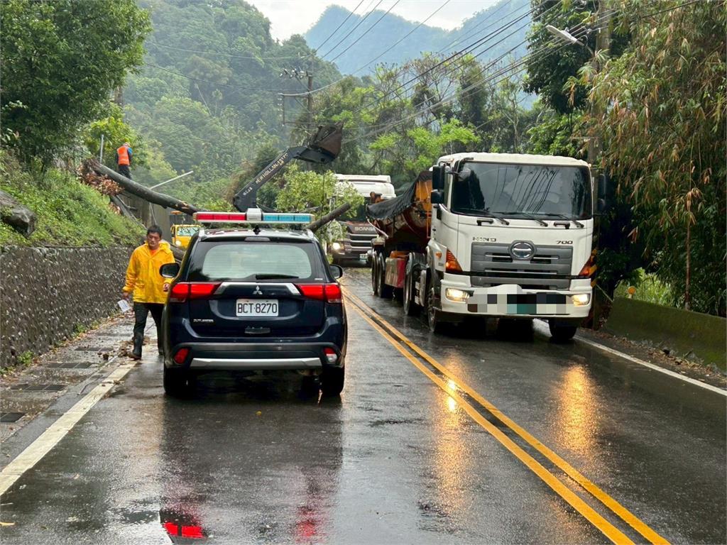 快新聞／豪雨成災！台8線東勢段路樹、電桿倒塌　交通一度受阻