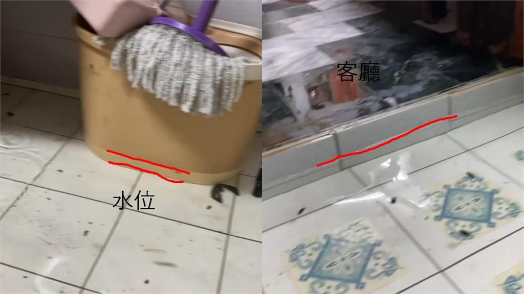 新北深夜暴雨狂下「水灌進家裡」畫面曝!中和人喊「第一次這樣」哀嘆:不用睡了