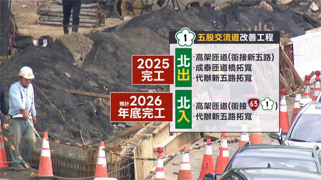 國1五股交流道改善工程　提前竣工北出匝道今16時通車