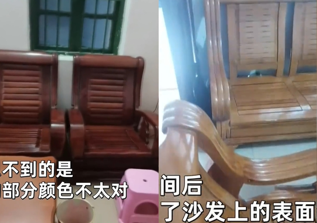 中國女花2萬6買實木沙發！油漆一掉見「這1幕」氣炸：說好的信任？