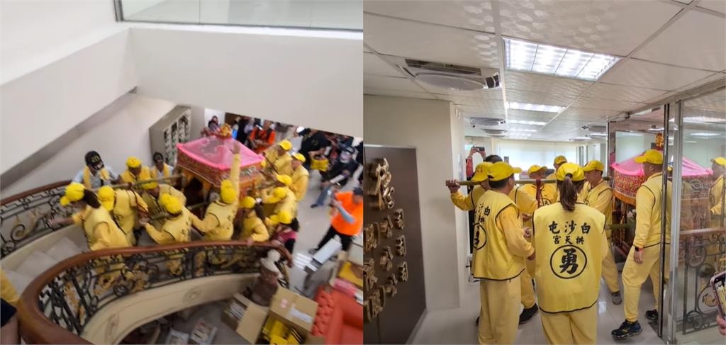 白沙屯媽祖「粉紅超跑」直衝吊車大王豪宅賜福！震撼畫面曝光…胡董高喊：我愛您