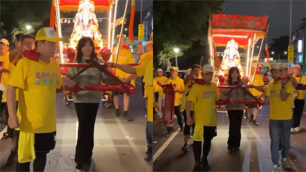 萬華扛轎大姐「竟是吳沛憶」！站C位「神情太反差」網笑：宮廟少女…