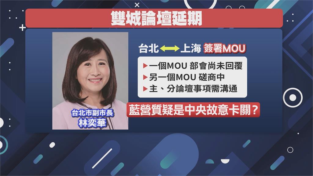 藍控"中央卡雙城論壇" 陸委會駁:北市府單方面宣布延期