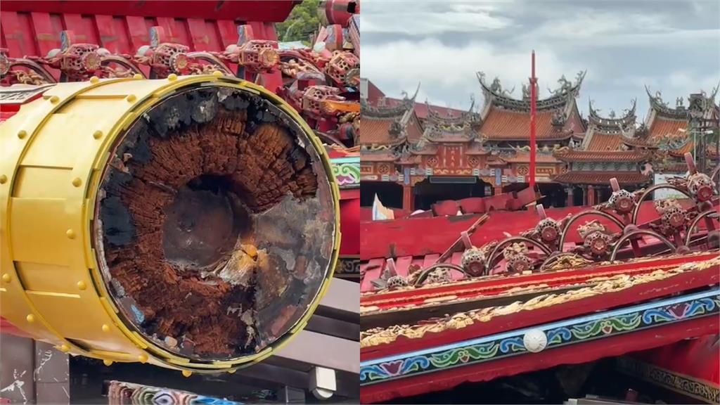 丹娜絲吹垮「南鯤鯓代天府牌樓」!千年神木梁柱「每根要價數千萬」粗估損失破億元